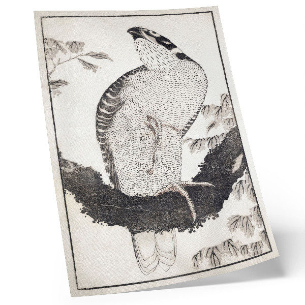 Zidni plakat Katsushika Hokusaijeva Ptica iz Albuma skica (1814.), vintage japanski drveni otisak