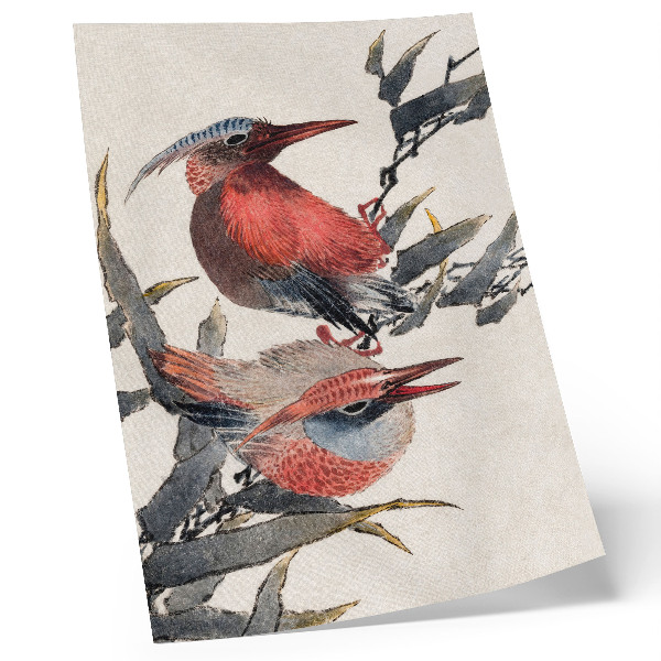 Plakat Katsushika Hokusaijeve Ptice iz Albuma skica (1814.), starinski japanski otisci od drveta