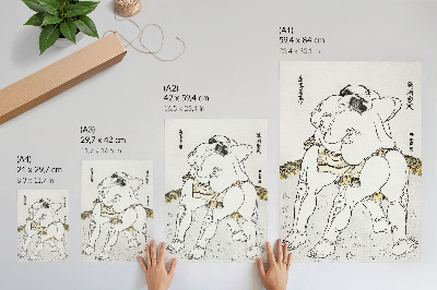 Tisak na platno Sumo hrvači Katsushikija Hokusaija (1760. – 1849.), starinski japanski drvorezbarski otisak