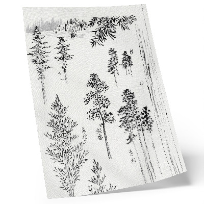 Dekorativni plakat Hokusaijevi borovi (1800.-1900.) – vintage japanski otisak od drveta