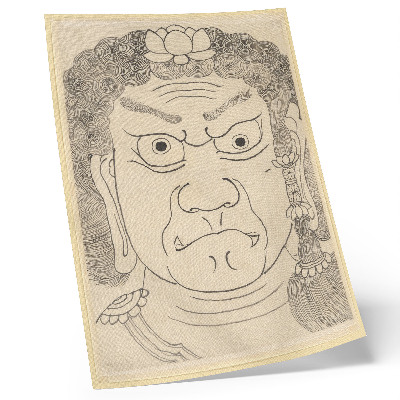 Tisak na platno Maska Fudō Myōō, škola Katsushika Hokusai