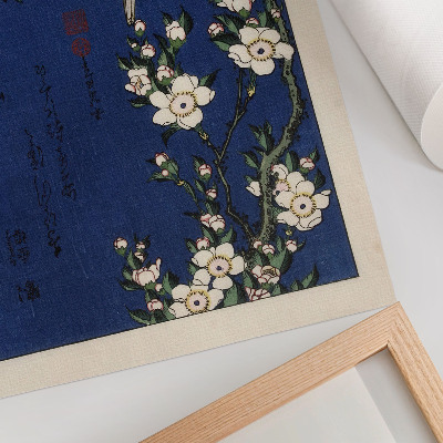 Zidni plakat Katsushika Hokusai (1760-1849), Robin na grani trešnjinog cvijeta