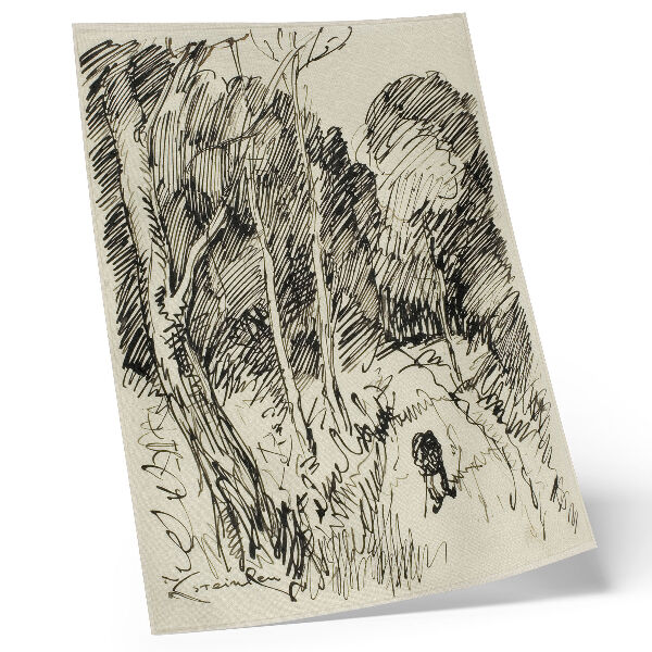 Plakat Šumski krajolik s skitnicom, Théophile-Alexandre Pierre Steinlen