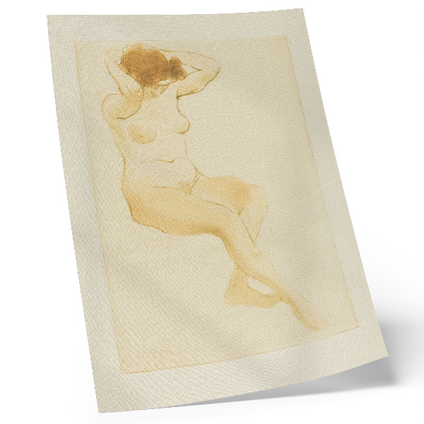 Tisak na platno Žena koja namješta kosu, pogled od tri četvrtine, Théophile-Alexandre Pierre Steinlen
