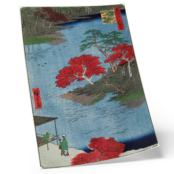 Tisak na platno Jesen u hramu Akiba u Ukijiju (1857.) antikni japanski otisci Utagawe Hiroshigea