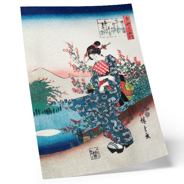 Tisak na platno Japanka (1844-1846), starinski drvorez Utagawa Hiroshigea