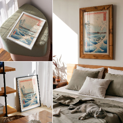 Dekorativni plakat Veliki val na plaži Satta u Surugi, iz serije Trideset i šest pogleda na Fuji (Fuji Sanjuroku Kei) Utagave Kuniyosa