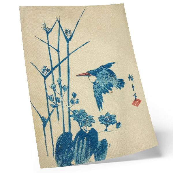 Zidni plakat Kingfisher and Monochory Utagawa Hiroshige