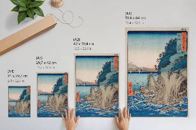 Dekorativni plakat Ulaz u špilju na otoku Enoshima u provinciji Sagami, br. 15, Utagawa Hiroshige
