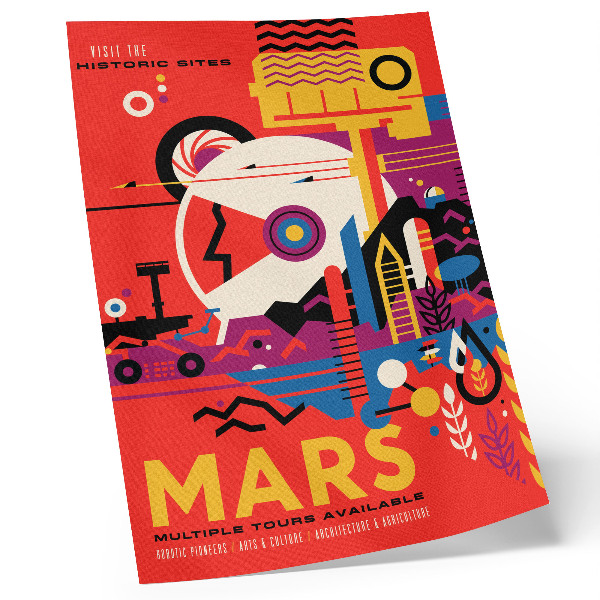 Zidni plakat Svemirsko putovanje na planet Mars