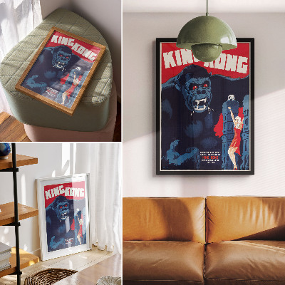 Tisak na platno Danski filmski plakat za King Konga (1933.)