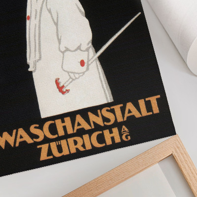 Zidni plakat Waschanstalt Zurich (1905.), povijesni reklamni plakat Roberta Hardmeyera