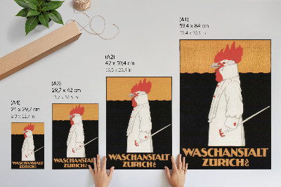 Zidni plakat Waschanstalt Zurich (1905.), povijesni reklamni plakat Roberta Hardmeyera