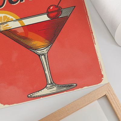 Dekorativni plakat Negroni koktel s limunom i višnjom