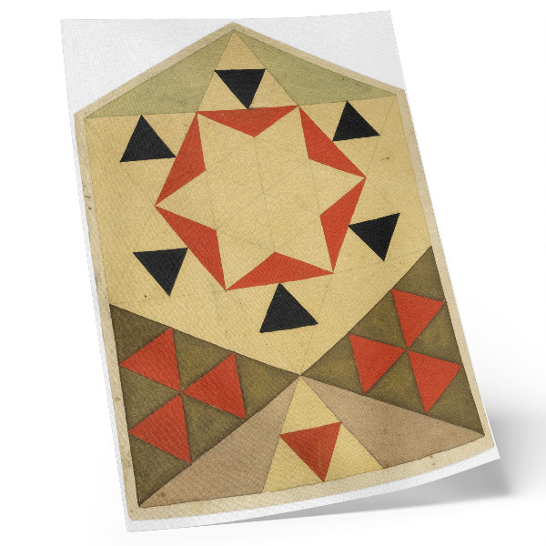 Dekorativni plakat Geometrijska studija (studentski rad) (1903.), slika visoke rezolucije Egona Schielea