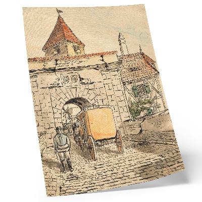 Plakat Gradska vrata s kočijom (studentski rad) Egona Schielea
