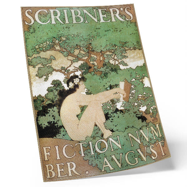 Zidni plakat Gola žena, izdanje časopisa Scribner's Fiction (1897.) autora Maxfielda Parrisha