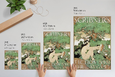 Zidni plakat Gola žena, izdanje časopisa Scribner's Fiction (1897.) autora Maxfielda Parrisha
