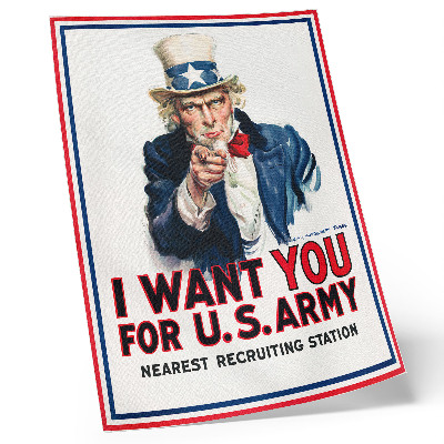Plakat Tražena poster za američke vojnike, estetska litografija Jamesa Montgomeryja Flagga