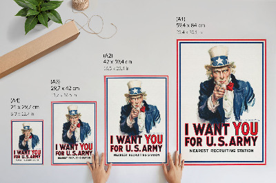 Plakat Tražena poster za američke vojnike, estetska litografija Jamesa Montgomeryja Flagga
