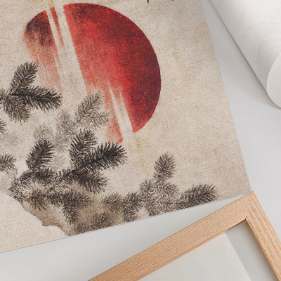 Plakat Ptice i zalazak sunca Katsushike Hokusaija iz Albuma skica (1814.), vintage japanski drveni otisak
