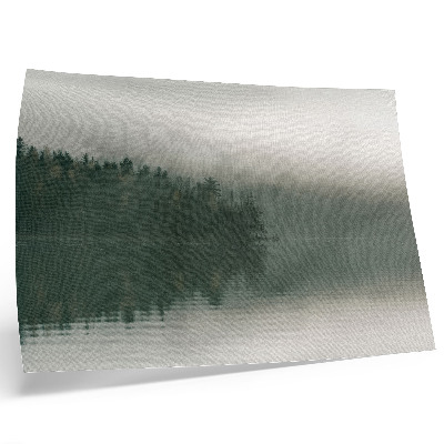 Plakat Magloviti šumski krajolik uz jezero