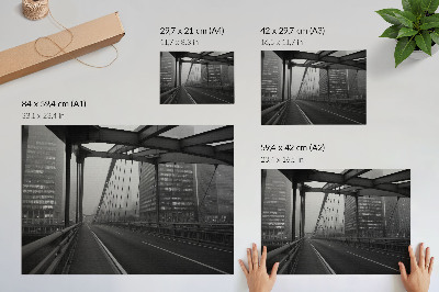 Plakat Gradski most, veličanstvene zgrade, stroga elegancija