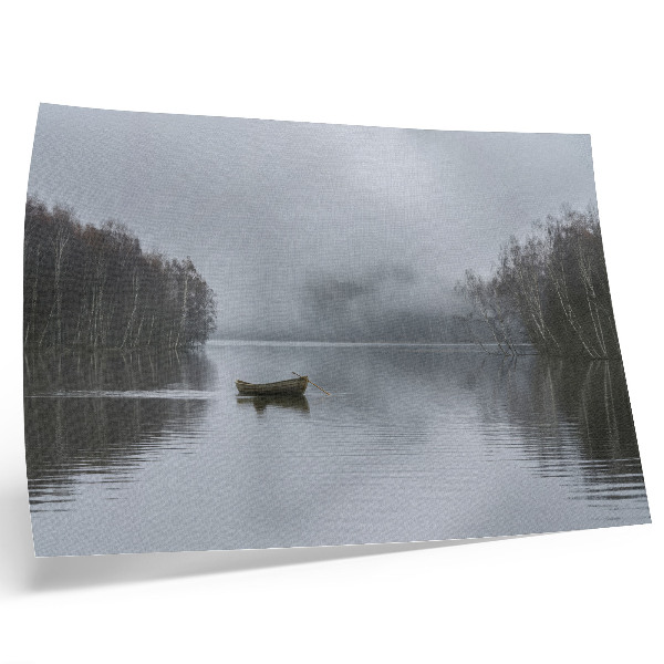 Plakat na platnu Nebo i voda, magla i drveće, mir i tišina