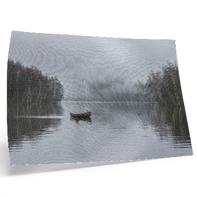 Plakat na platnu Nebo i voda, magla i drveće, mir i tišina