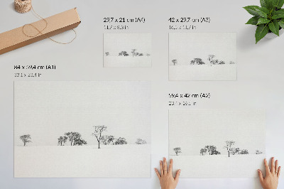 Plakat na platnu Minimalistički krajolik zima drveće mir