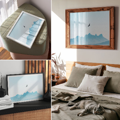 Plakat Minimalistički krajolik planinskih ptica