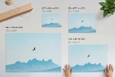 Plakat Minimalistički krajolik planinskih ptica