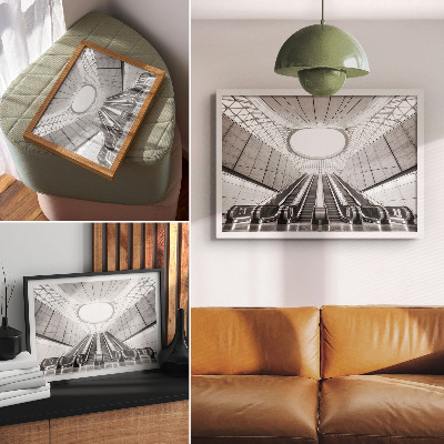 Plakat na platnu Minimalistička futuristička arhitektura interijera