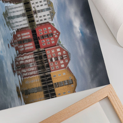 Plakat na platnu Šarene zgrade uz vodu - skladan sastav
