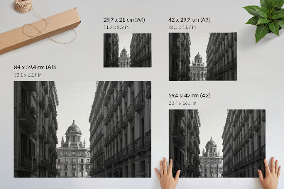 Plakat na platnu Simetrične fasade povijesne urbane arhitekture