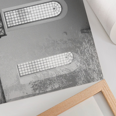 Stilski zidni plakat Minimalistički interijer s prozorima i biljkama