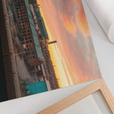 Stilski zidni plakat Industrijske zgrade, mirna atmosfera zalaska sunca