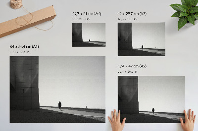 Plakat Minimalistička silueta, jake sjene, moderan prostor