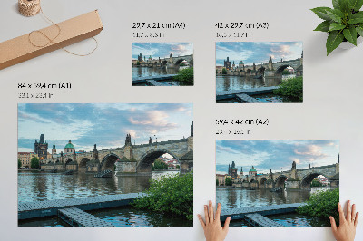 Plakat na platnu Most preko rijeke povijesna arhitektura mir