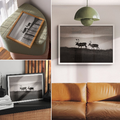 Umjetnički print Minimalistička kompozicija sobova na brdu