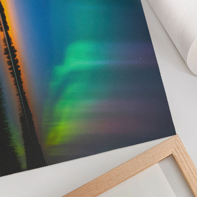 Umjetnički print Aurora nad jezerom, čarobna atmosfera