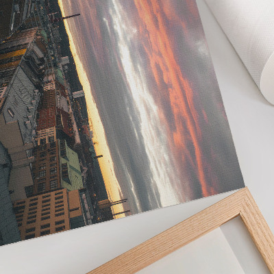 Plakat Zalazak sunca nad bojama panorame grada