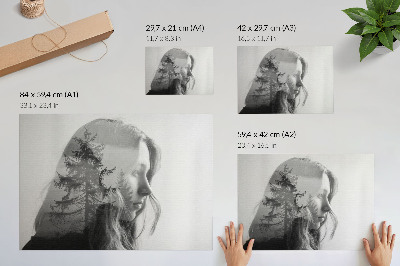 Stilski zidni plakat Crno-bijeli portret suptilne elegancije