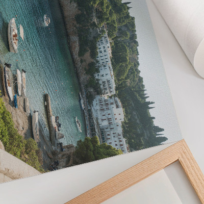 Stilski zidni plakat Zaljev Boats Mediteranska brda