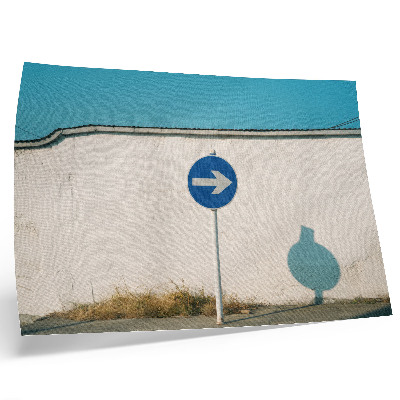Plakat na platnu Minimalistički znak naspram bijelog zida