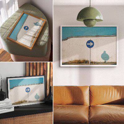 Plakat na platnu Minimalistički znak naspram bijelog zida