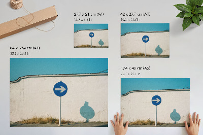 Plakat na platnu Minimalistički znak naspram bijelog zida