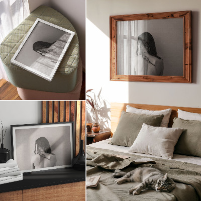Stilski zidni plakat Minimalistički šarm figura u monokromu