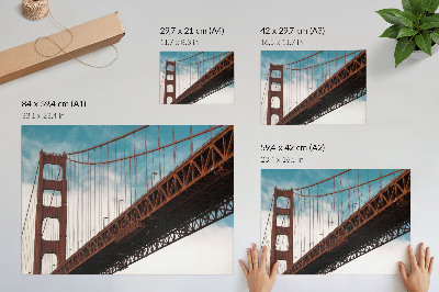 Stilski zidni plakat Most s detaljima naspram neba