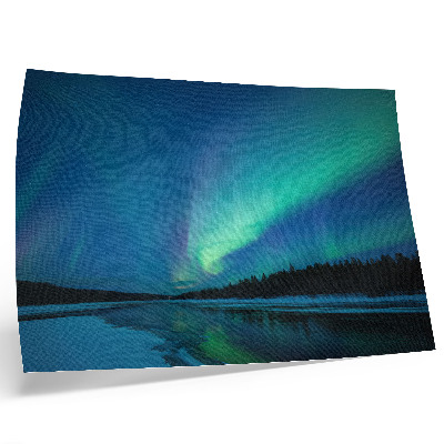 Plakat na platnu Aurora Borealis iznad zaleđenog jezera noću